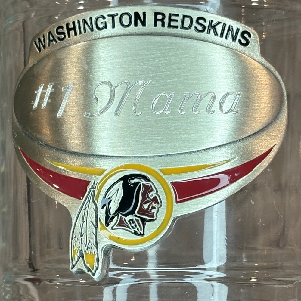 Vintage- NFL Washington Redskins Glass Mug with #1 Mama Engraving